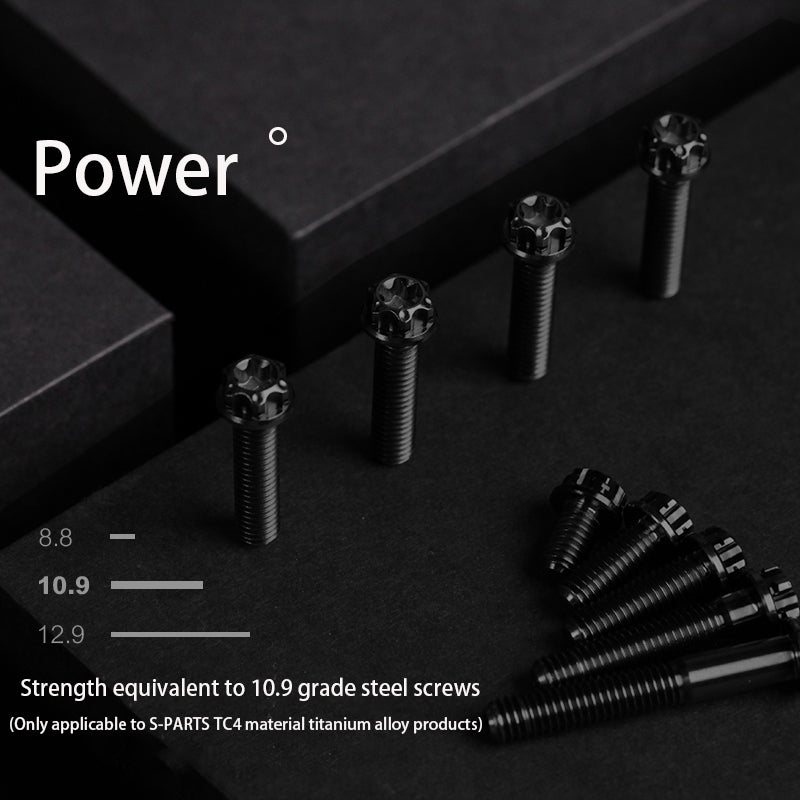 Tornillos de titanio negros SPARTS A3 Series M6 L08-120 mm para motocicletas y automóviles 