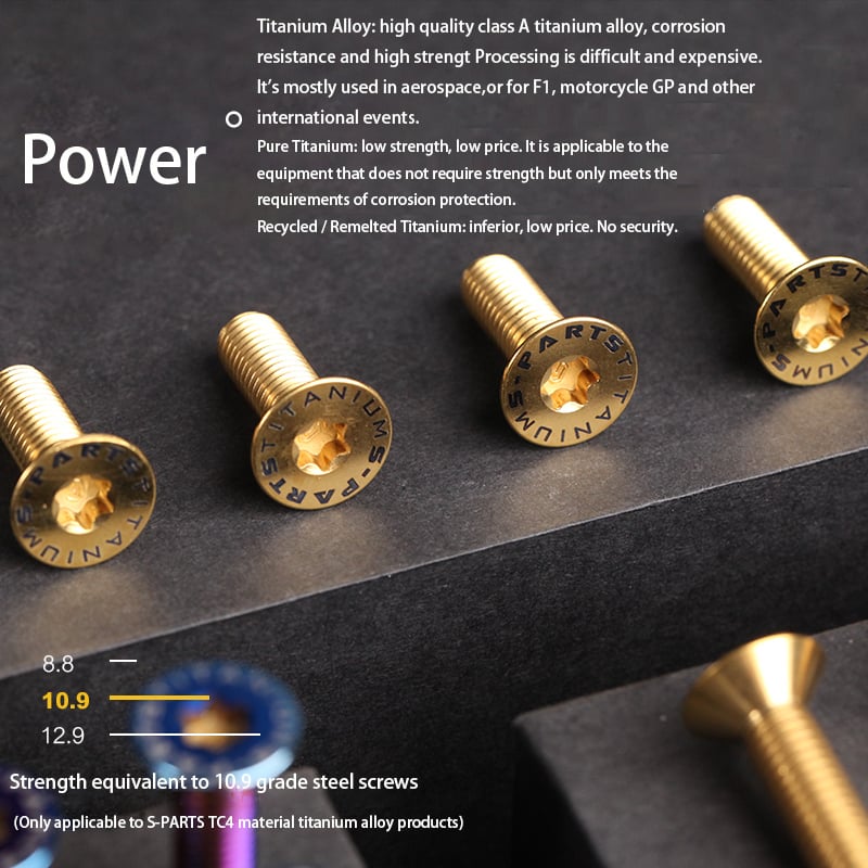 Tornillo de cabeza avellanada S-PARTS M8*20/25, perno de reducción de peso de aleación de titanio, piezas estándar para bicicletas de montaña y carretera