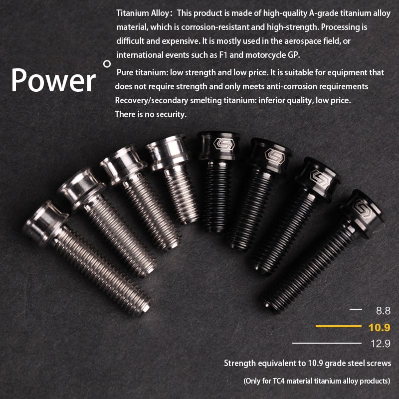 S-PARTS Vis en alliage de titane M5x10-35mm à tête cylindrique, ultra légère