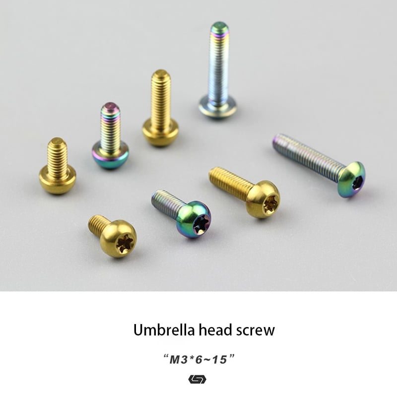 S-PARTS  mountain road bike  Titanium alloy screw M3*6/8/10/12/15 mm umbrella head screw