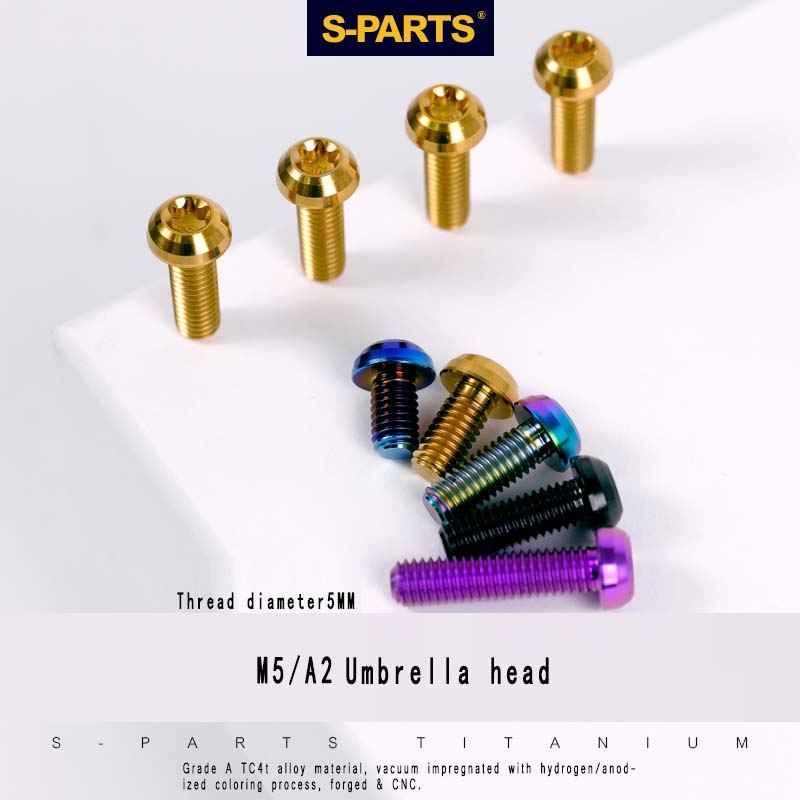 S-PARTS m5*10/14/16 porte-bidon pour VTT et vélo de route, vis à tête parapluie en alliage de titane pour disque