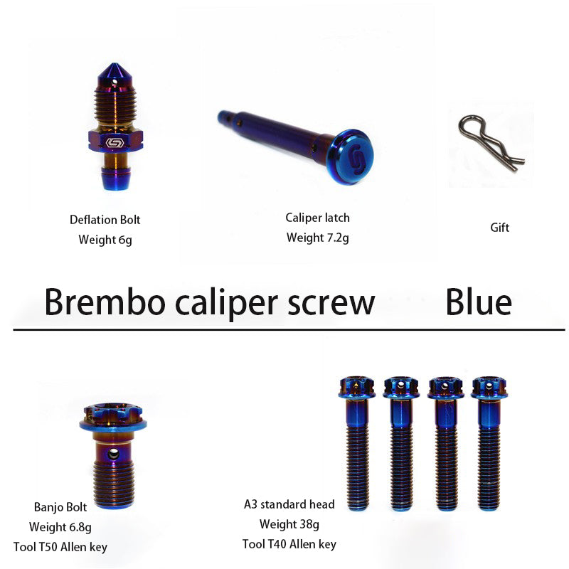 S-PARTS Brembo par 4/par 2 Tornillo de titanio para pinza de freno 