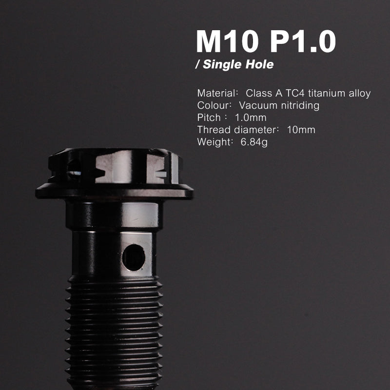 PARTS A3 titanium alloy M10 single hole tubing screw 1.0 screw electric motorcycle double hole combination tubing
