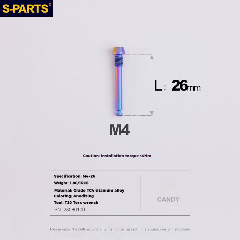 S-PARTS Tige de retenue de goupille de plaquette de frein en titane pour frein à disque Shimano Sram Magura HOPE