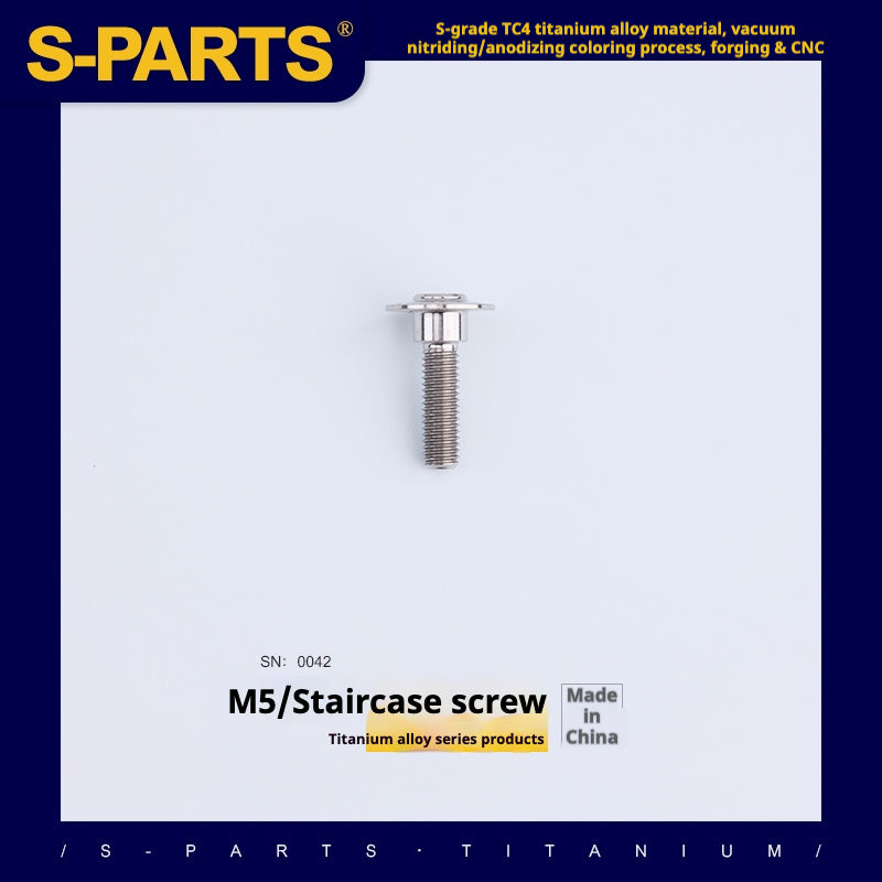 SPARTS A3 Tête Parapluie Série Step Vis Titane M5 Couleur Titane Moto Auto