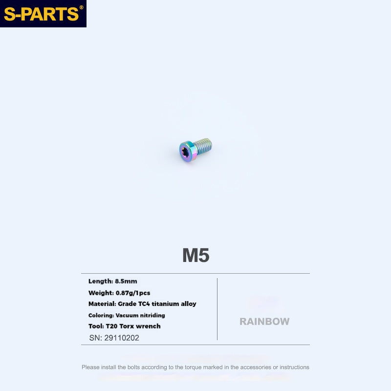 Vis d'intégration pour shifter SRAM en alliage de titane S-PARTS
