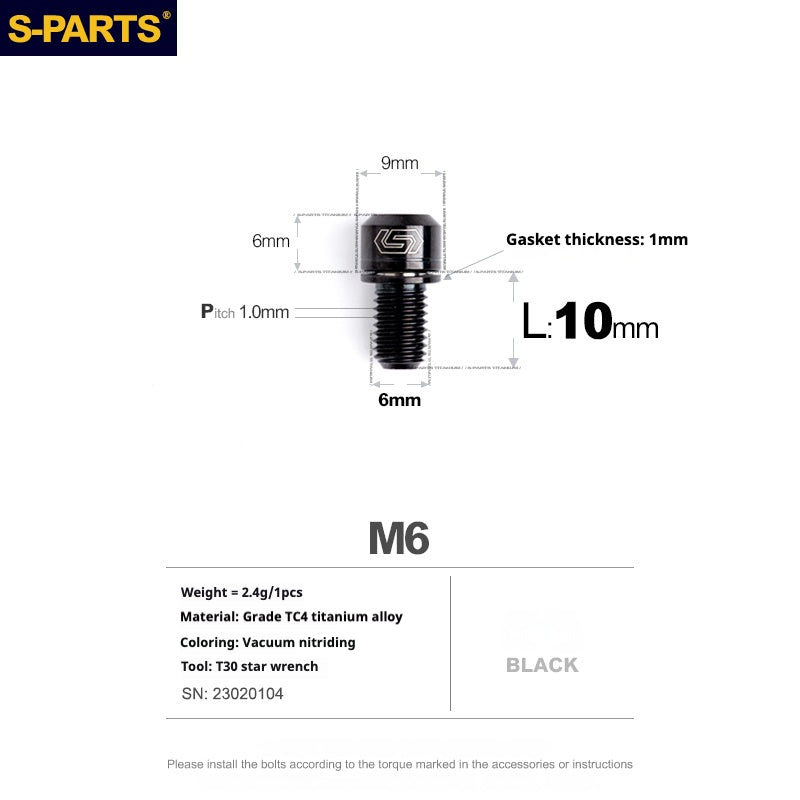Viss en titane SPARTS A2 Series M6 L10-55mm