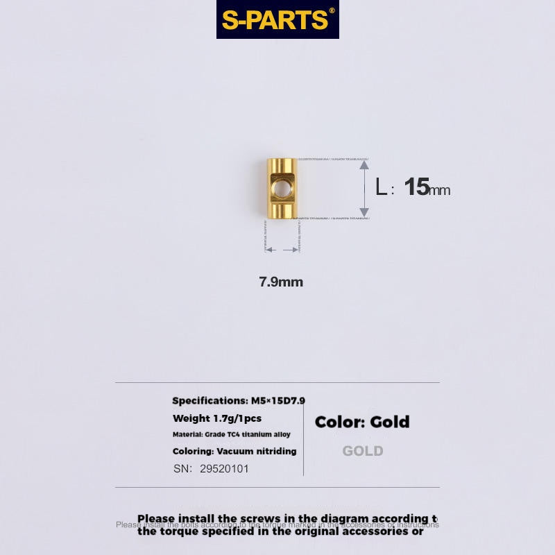 S-PARTS M5 x 30/35/40/47mm 티타늄 볼트 & 배럴 너트 & 와셔 나사 자전거 시트포스트용