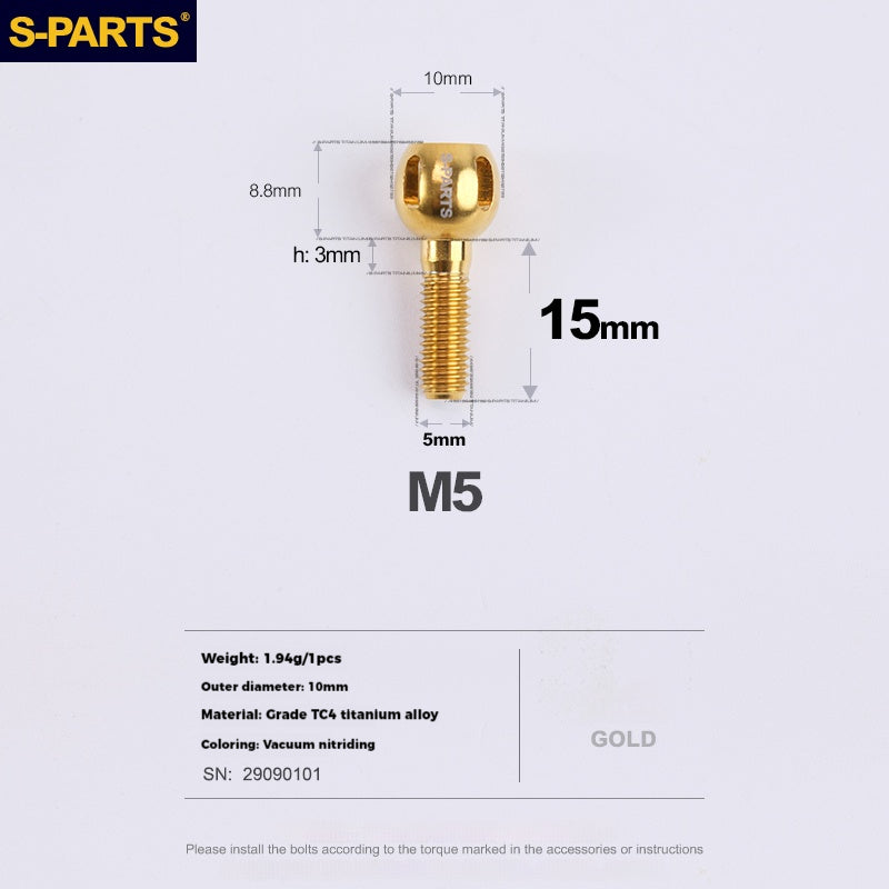 Perilla de ajuste de titanio para cable de cambio de bicicleta S-PARTS