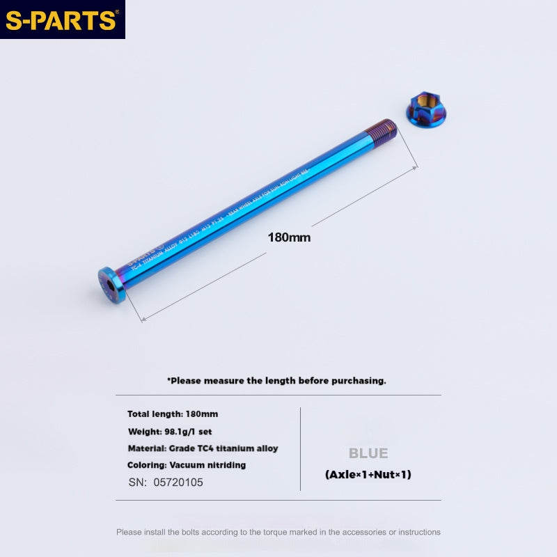 S-PARTS Titanium Alloy Sur-Ron Light Bee Rear Wheel Axle and Matching Nut