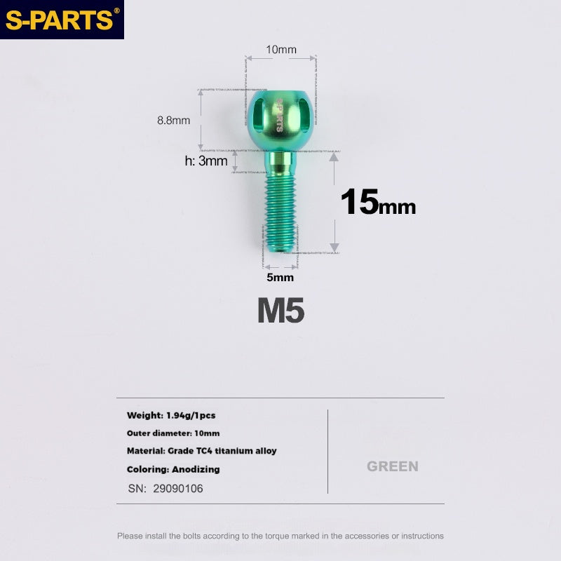 Perilla de ajuste de titanio para cable de cambio de bicicleta S-PARTS