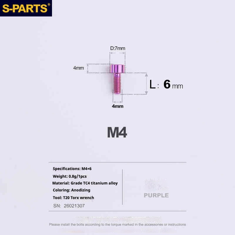 SPARTS 원통머리 시리즈 M4 L06-50mm 티타늄 나사