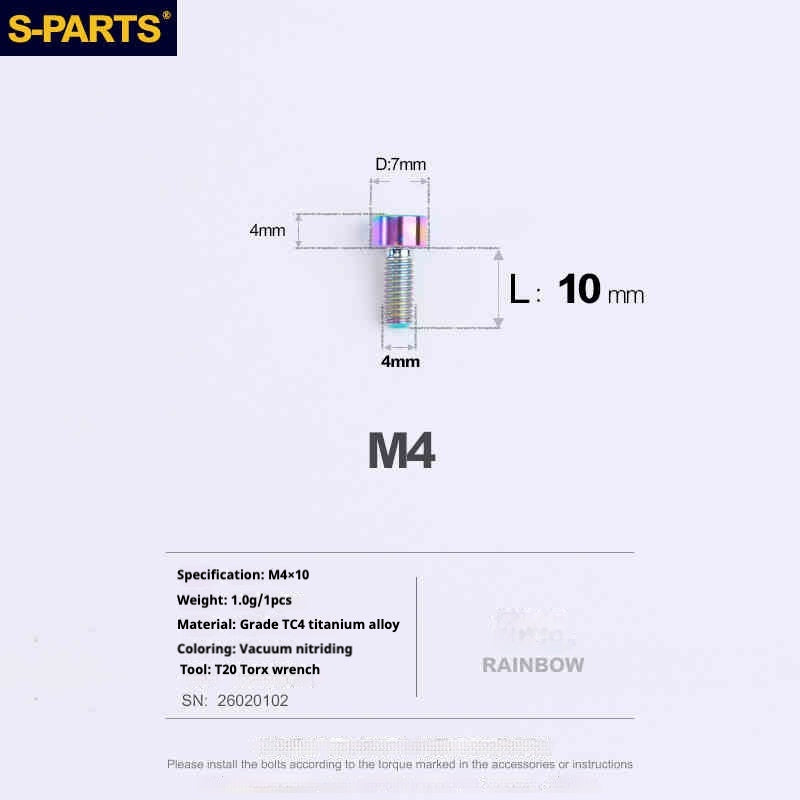 SPARTS 원통머리 시리즈 M4 L06-50mm 티타늄 나사
