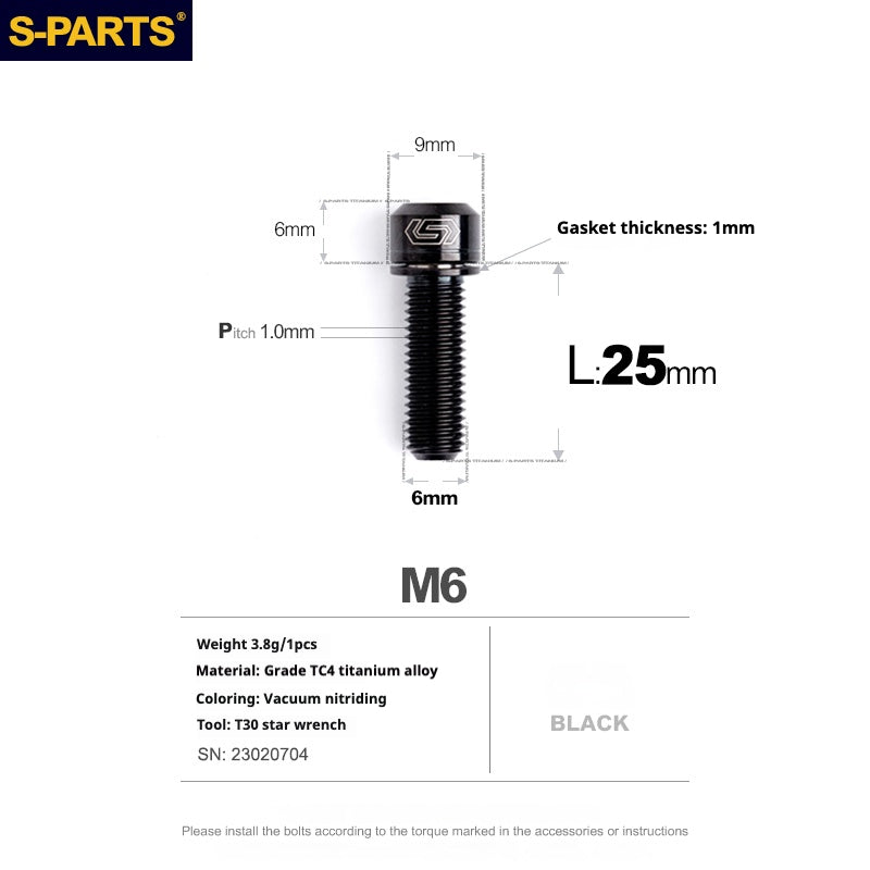 Viss en titane SPARTS A2 Series M6 L10-55mm