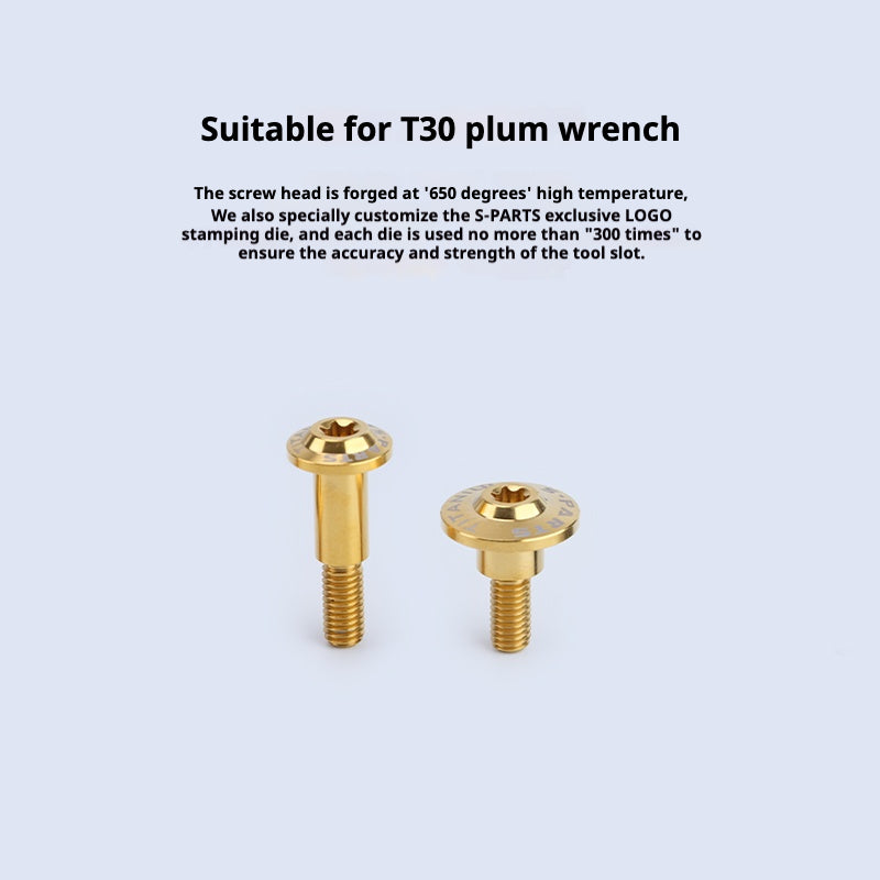 SPARTS A3 Umbrella Head Step Series M6 Golden Titanium Screws Motorcycle Auto