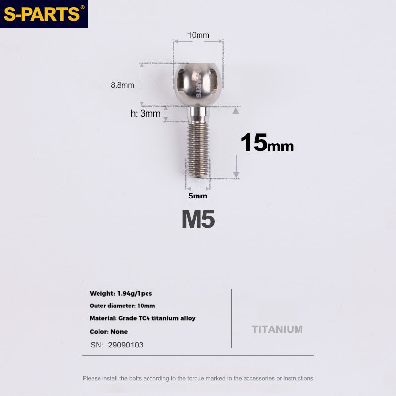 Perilla de ajuste de titanio para cable de cambio de bicicleta S-PARTS
