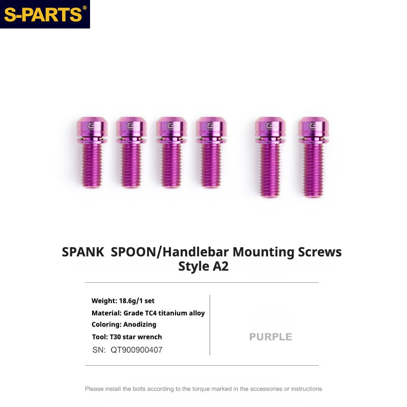 S-PARTS Titanium Screw DMR DEFY/SPANK SPOON /DPSBikes/Street Trial/bmx Handlebar Mounting Screws