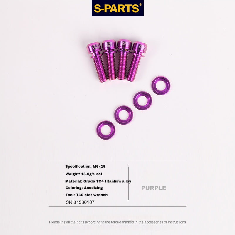 S-PARTS 티타늄 M6 스텝 와셔, 디스크 브레이크용 하이드્રોલ릭 디스크 브레이크 Shimano SRAM Magura Avid Trickstuff XT SLX XTR Guide Code
