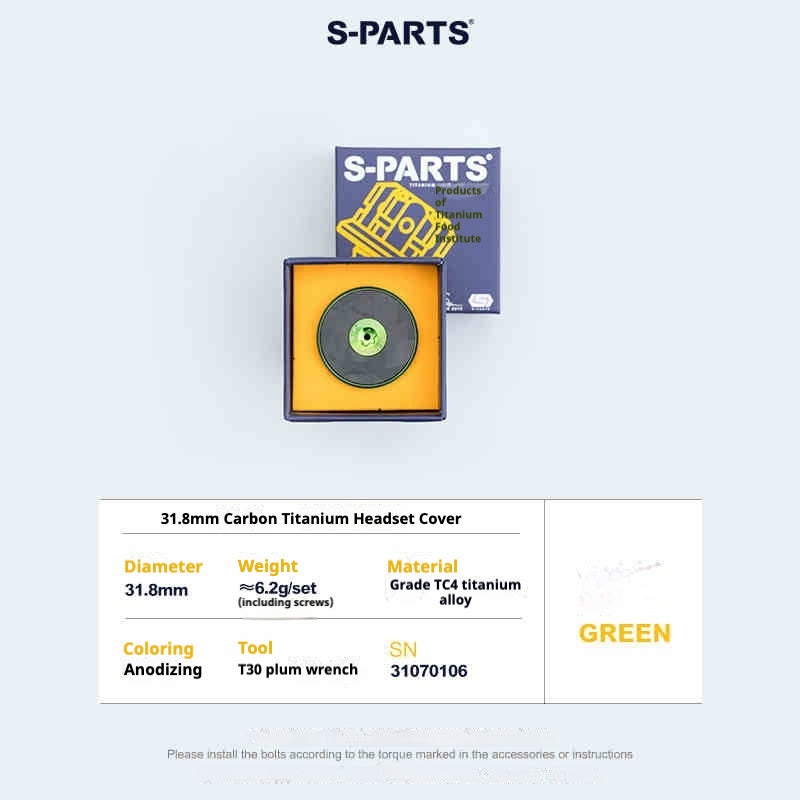 S-PARTS Титановый колпачок из углеродного волокна для чашки 28.6 Регулярный для рулевой колонки горного/шоссейного велосипеда