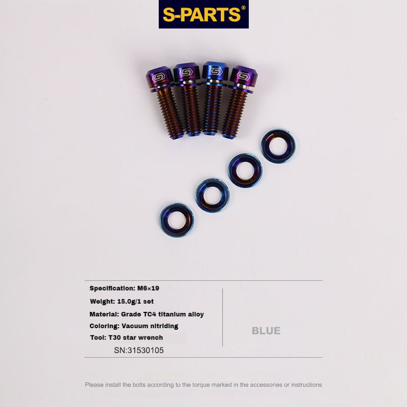 S-PARTS 티타늄 M6 스텝 와셔, 디스크 브레이크용 하이드્રોલ릭 디스크 브레이크 Shimano SRAM Magura Avid Trickstuff XT SLX XTR Guide Code