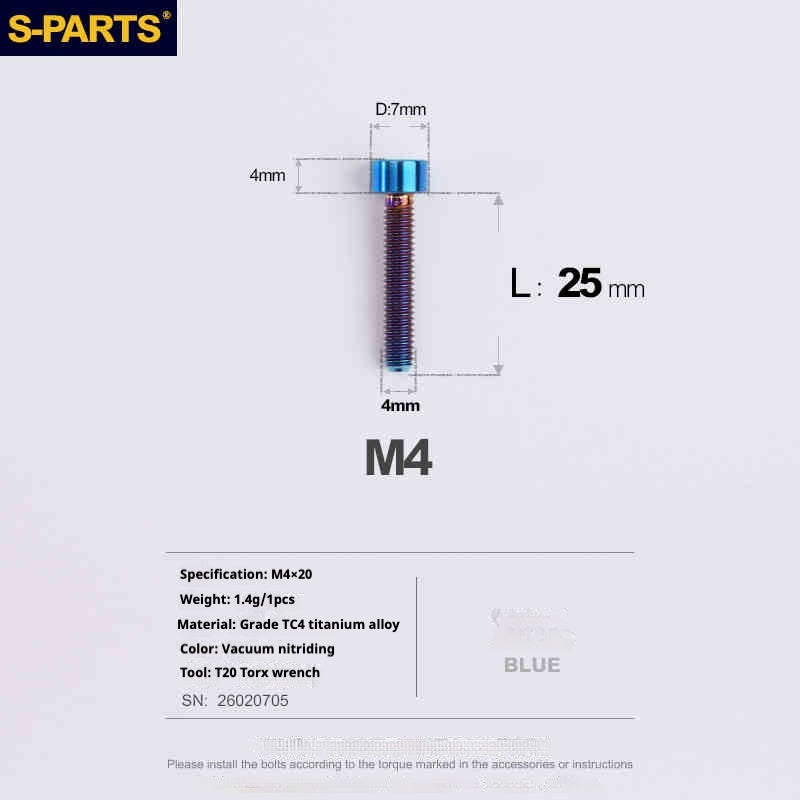 SPARTS 원통머리 시리즈 M4 L06-50mm 티타늄 나사