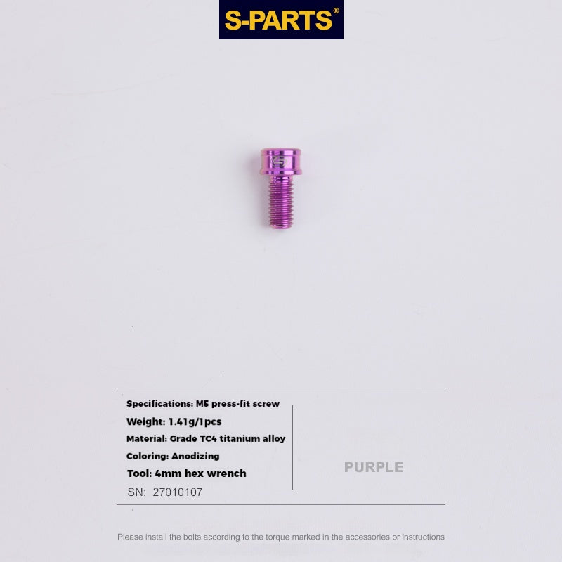 S-PARTS Tornillo de compresión para palanca de cambios de aleación de titanio, bloqueo de freno, desviador delantero y trasero para bicicleta de montaña y carretera
