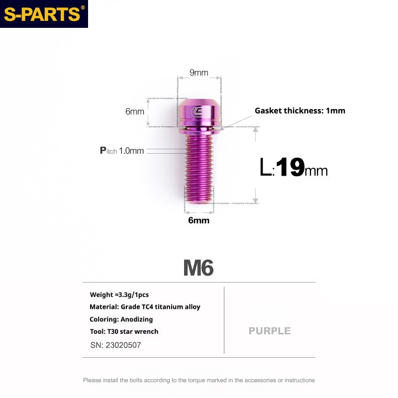 Viss en titane SPARTS A2 Series M6 L10-55mm
