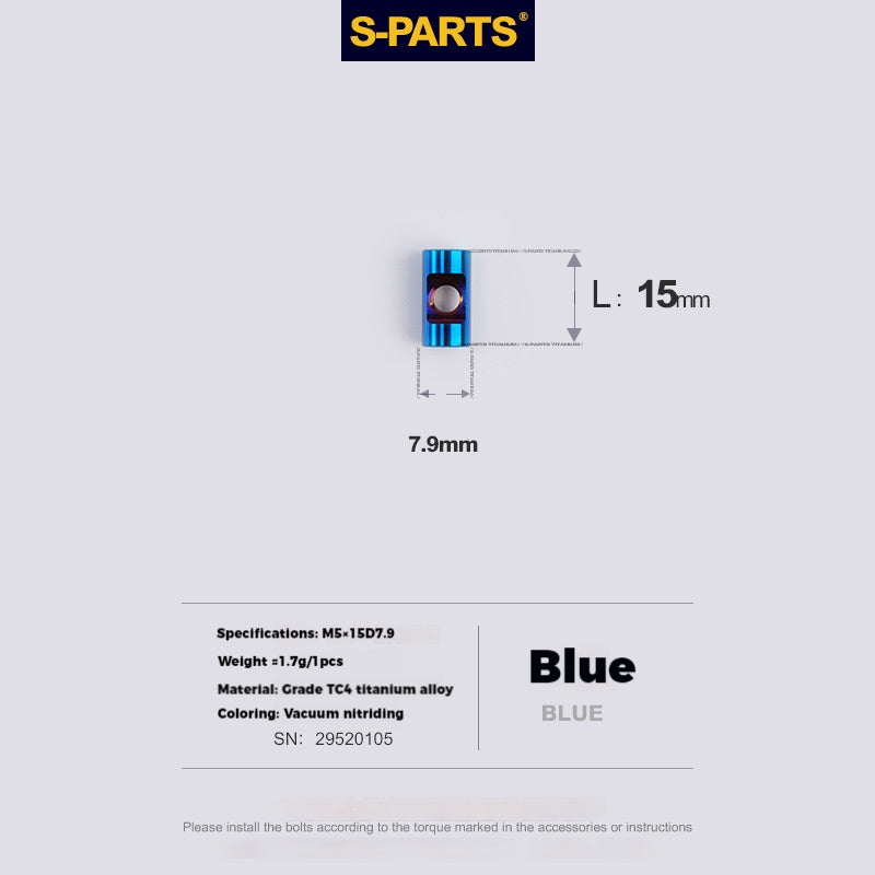 S-PARTS M5 x 30/35/40/47mm 티타늄 볼트 & 배럴 너트 & 와셔 나사 자전거 시트포스트용