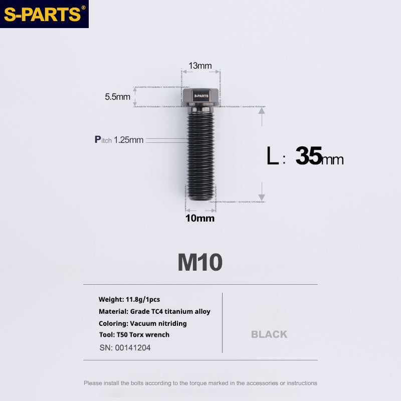 Viss en titane SPARTS série A3 M10 L20-60mm D13 P1.5-P1.25 pour moto et voiture