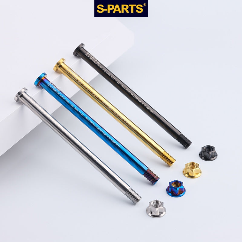 S-PARTS Titanium Alloy Sur-Ron Light Bee Rear Wheel Axle and Matching Nut
