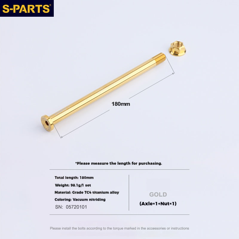 S-PARTS Titanium Alloy Sur-Ron Light Bee Rear Wheel Axle and Matching Nut