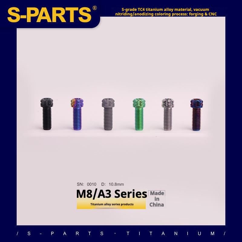SPARTS A3 Series M8 L15-45mm D10.8 Tuercas pequeñas Tornillos de titanio Motocicleta Automóvil