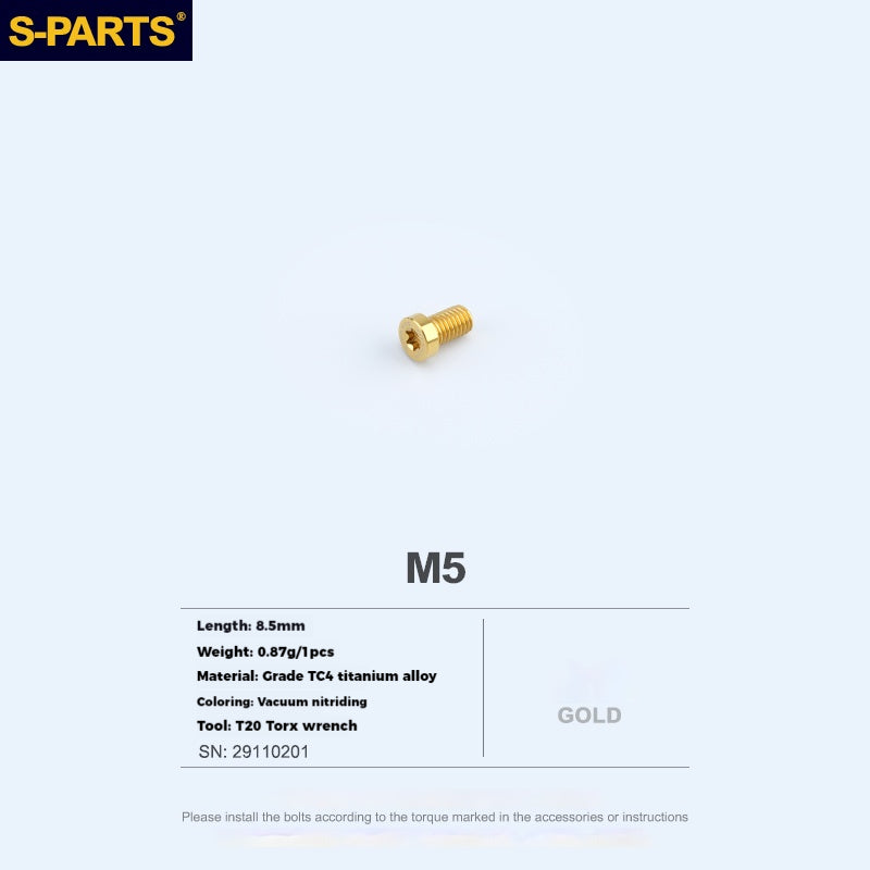 Vis d'intégration pour shifter SRAM en alliage de titane S-PARTS
