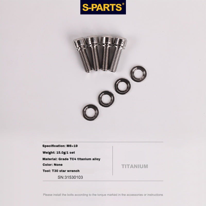 S-PARTS 티타늄 M6 스텝 와셔, 디스크 브레이크용 하이드્રોલ릭 디스크 브레이크 Shimano SRAM Magura Avid Trickstuff XT SLX XTR Guide Code