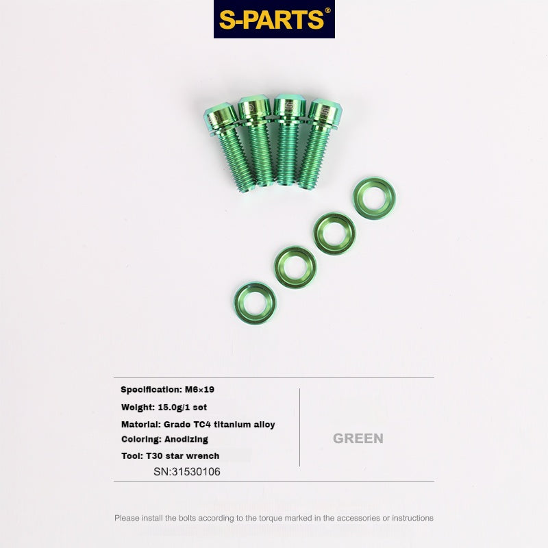 S-PARTS 티타늄 M6 스텝 와셔, 디스크 브레이크용 하이드્રોલ릭 디스크 브레이크 Shimano SRAM Magura Avid Trickstuff XT SLX XTR Guide Code