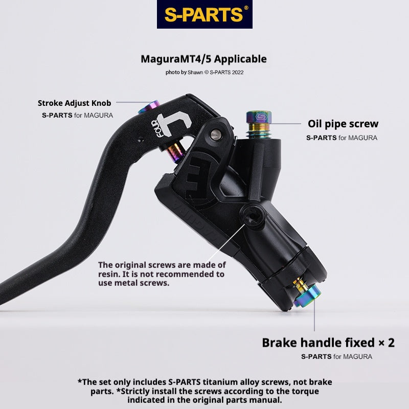 Kit de tornillos para freno de disco de aleación de titanio SPARTS compatible con Magura MT4/5/7/8