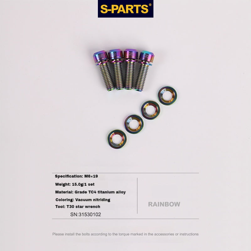 S-PARTS 티타늄 M6 스텝 와셔, 디스크 브레이크용 하이드્રોલ릭 디스크 브레이크 Shimano SRAM Magura Avid Trickstuff XT SLX XTR Guide Code