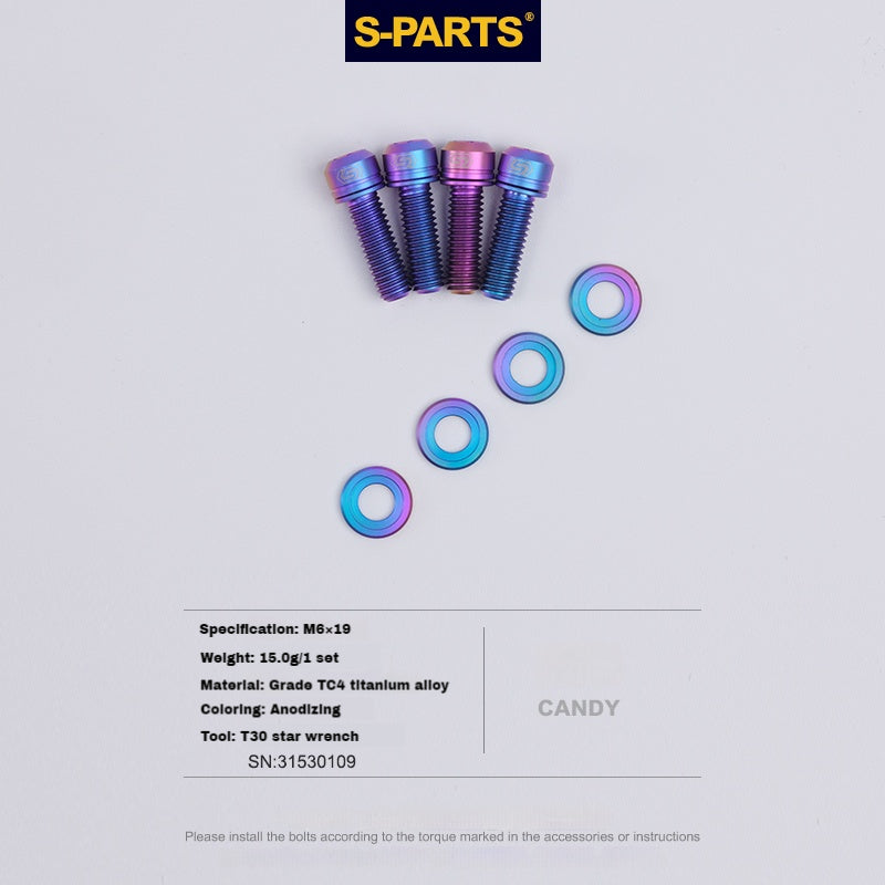 S-PARTS 티타늄 M6 스텝 와셔, 디스크 브레이크용 하이드્રોલ릭 디스크 브레이크 Shimano SRAM Magura Avid Trickstuff XT SLX XTR Guide Code