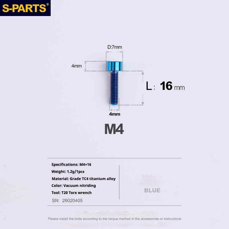 SPARTS 원통머리 시리즈 M4 L06-50mm 티타늄 나사