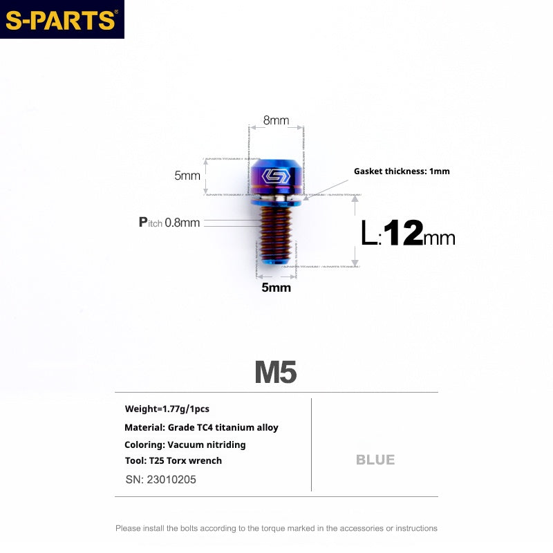 Viti in titanio SPARTS A2 Series M5 L10-40mm