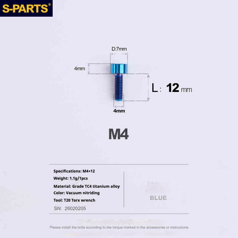 SPARTS 원통머리 시리즈 M4 L06-50mm 티타늄 나사