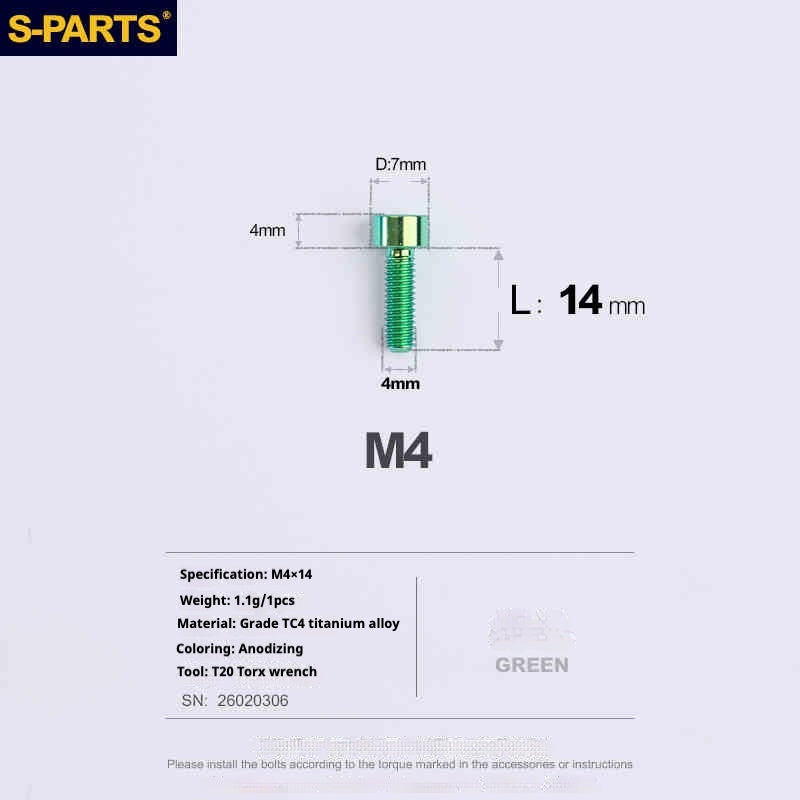 SPARTS 원통머리 시리즈 M4 L06-50mm 티타늄 나사