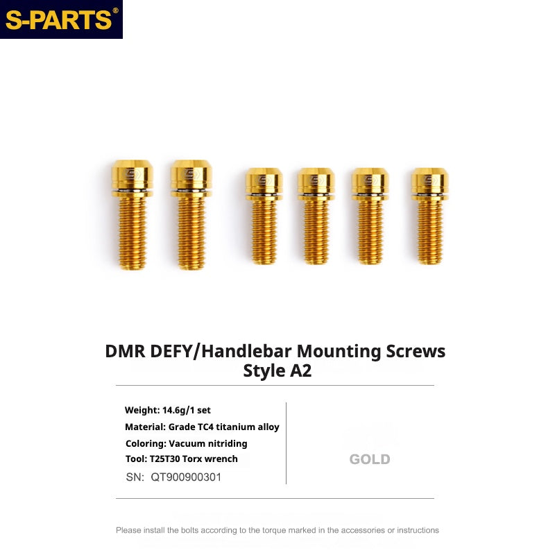 S-PARTS Titanium Screw DMR DEFY/SPANK SPOON /DPSBikes/Street Trial/bmx Handlebar Mounting Screws