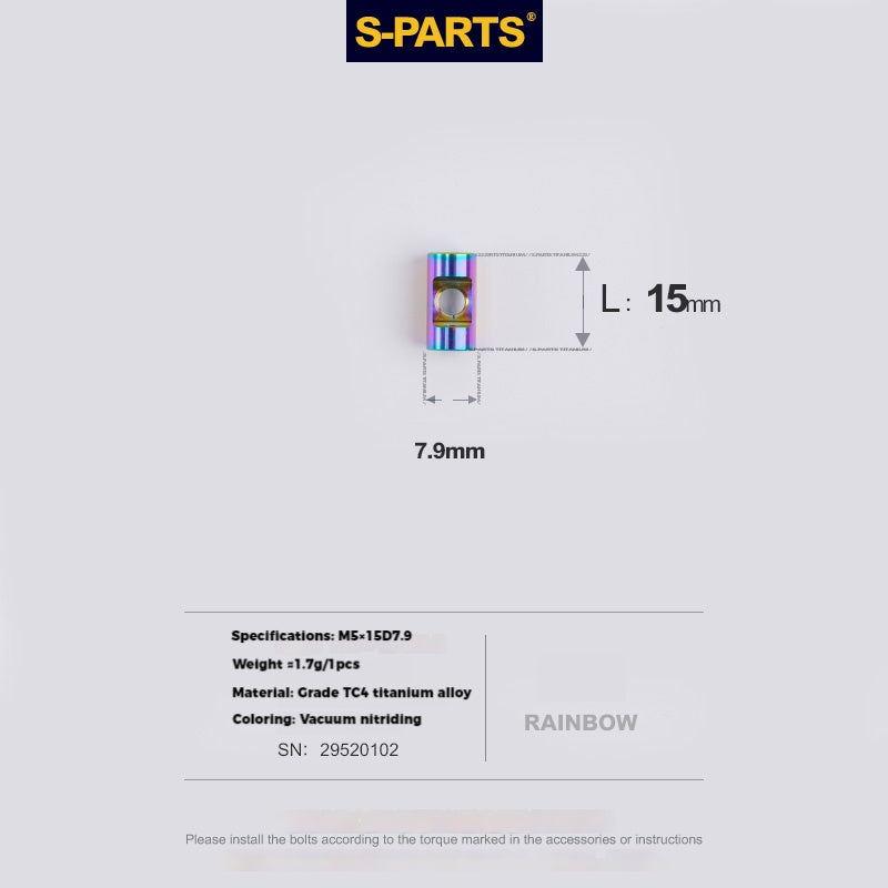 S-PARTS M5 x 30/35/40/47mm 티타늄 볼트 & 배럴 너트 & 와셔 나사 자전거 시트포스트용
