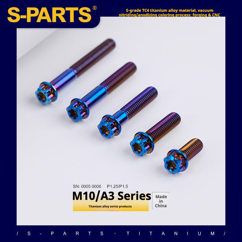 Tornillos de titanio SPARTS Blue A3 Series M10 L12-120 mm para motocicletas y automóviles