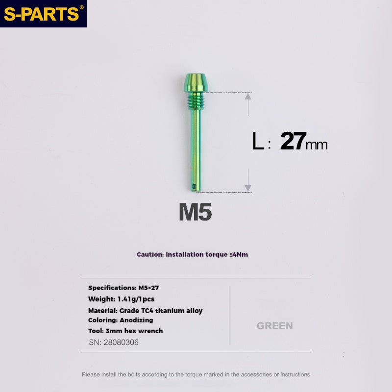 S-PARTS Tige de retenue de goupille de plaquette de frein en titane pour frein à disque Shimano Sram Magura HOPE