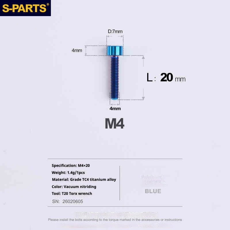 SPARTS 원통머리 시리즈 M4 L06-50mm 티타늄 나사