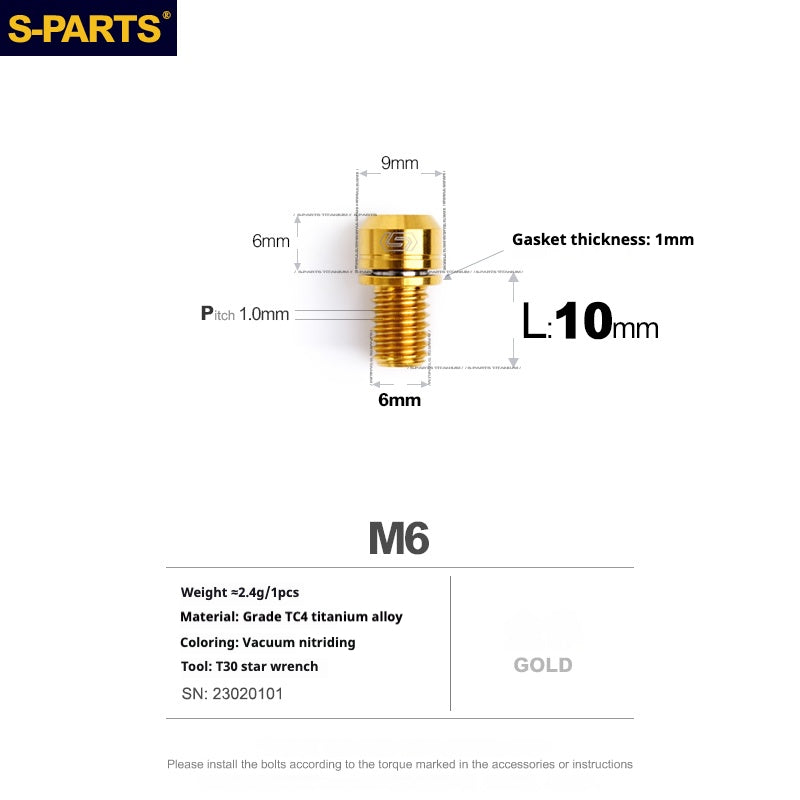 Viss en titane SPARTS A2 Series M6 L10-55mm