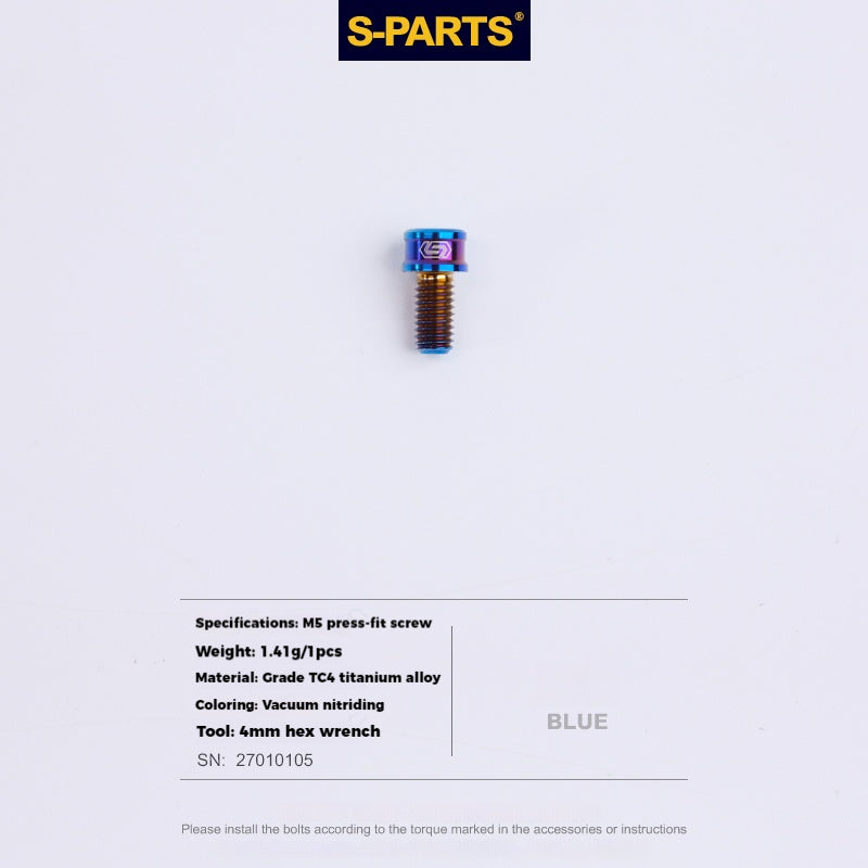 S-PARTS Tornillo de compresión para palanca de cambios de aleación de titanio, bloqueo de freno, desviador delantero y trasero para bicicleta de montaña y carretera
