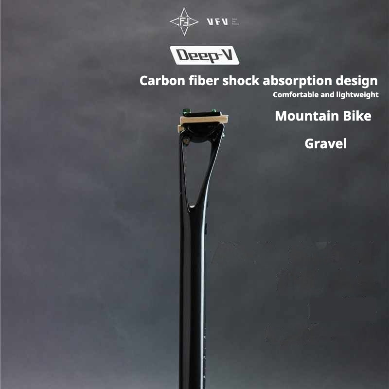 VFV Tige de selle DEEP-V en fibre de carbone, tige de selle amortissante pour vélos, compatible avec les VTT, vélos de route et vélos de gravel.